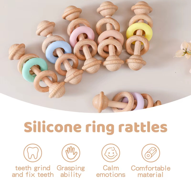 Wooden Rattles Baby Toy