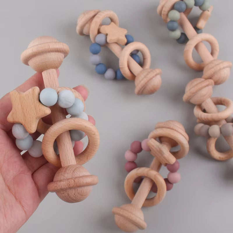 Wooden Rattles Baby Toy