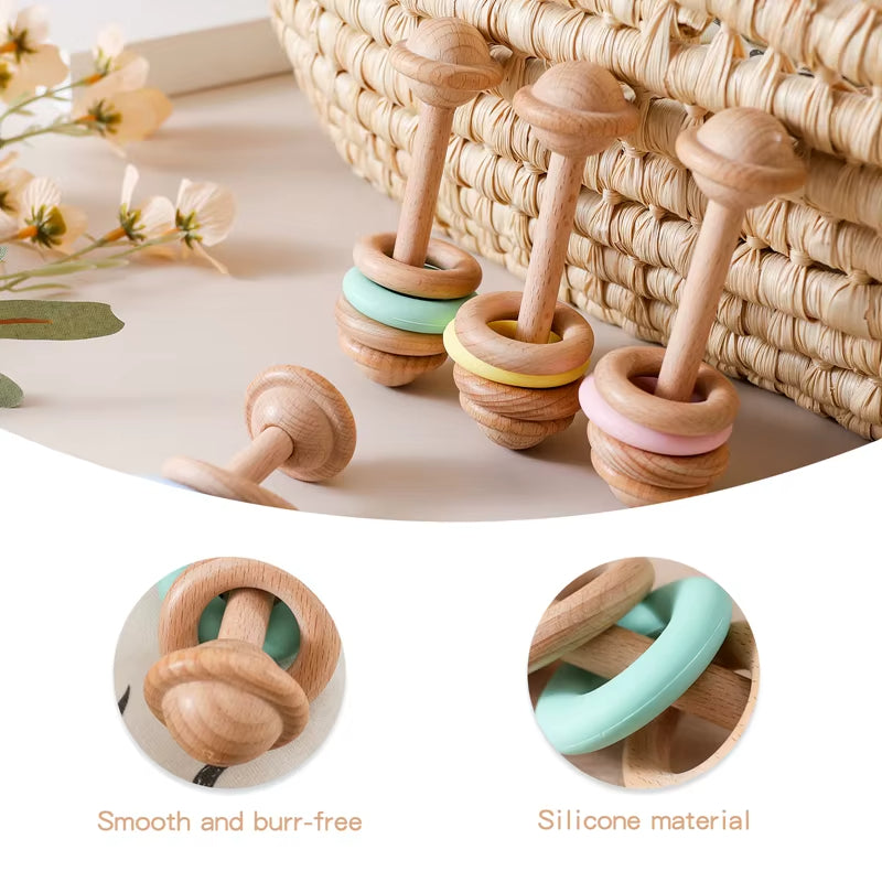 Wooden Rattles Baby Toy